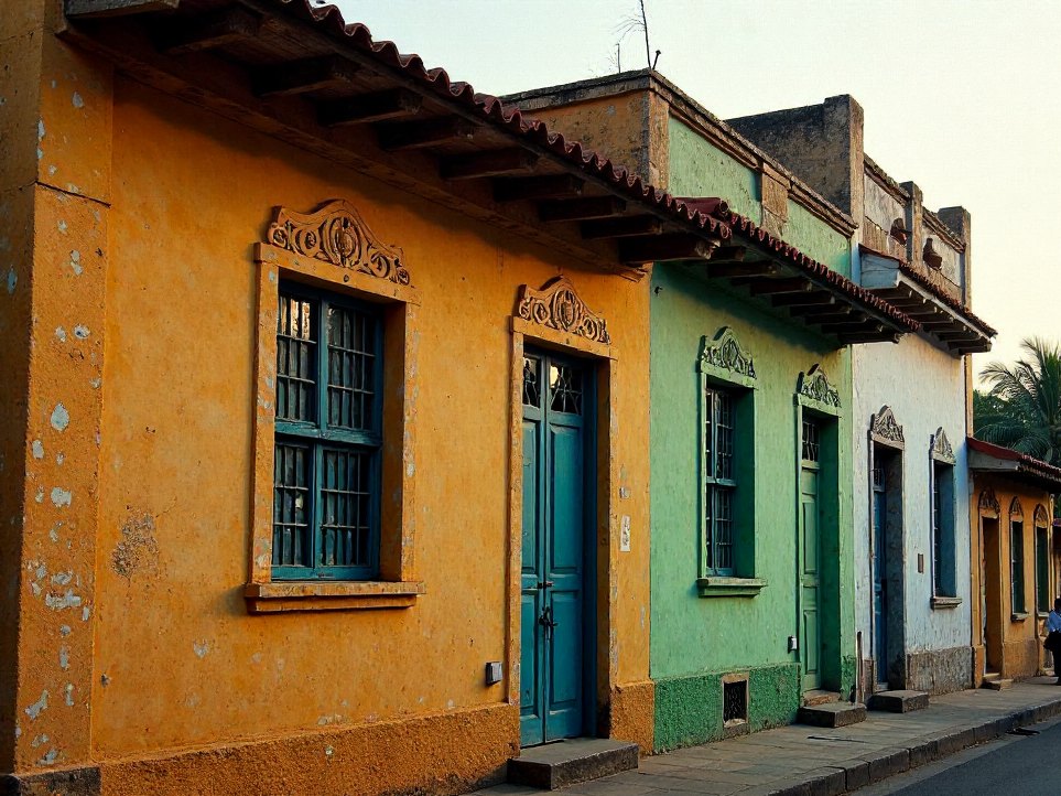 A run of Indo-Portuguese facades on 31st January Road