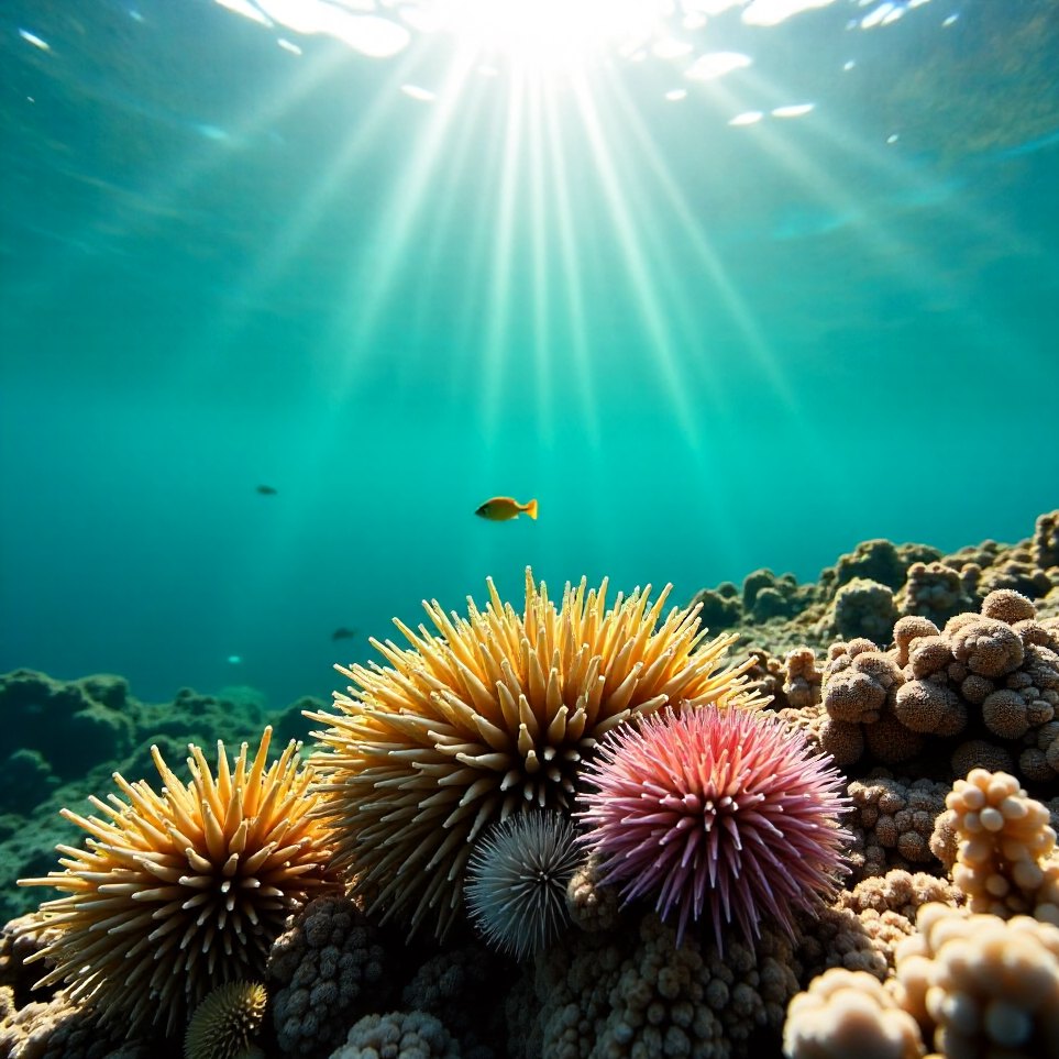 Coral and reef fish on a rocky reef
