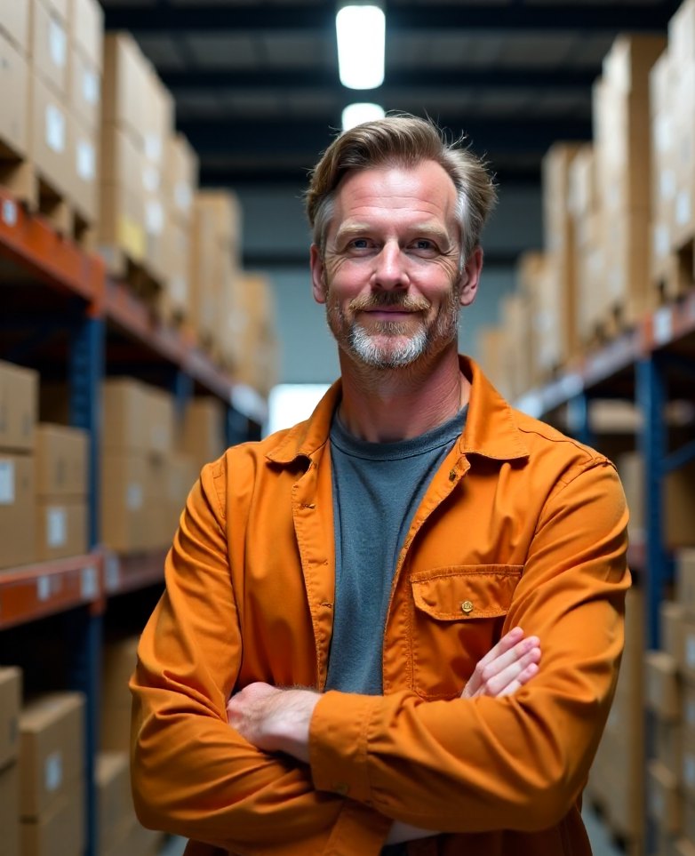 A Harlow Systems consultant in the back office of a distribution business