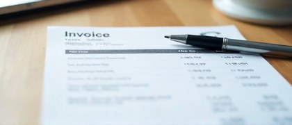 Price tag or invoice close up