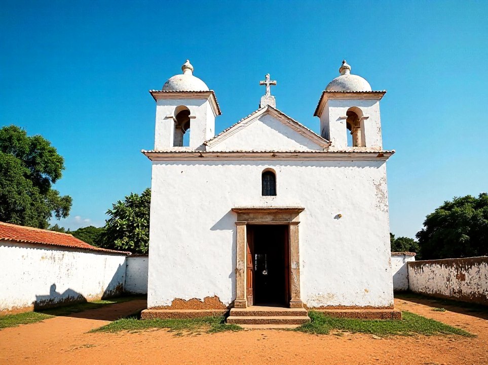 The small whitewashed Chapel of St Catherine in Old Goa