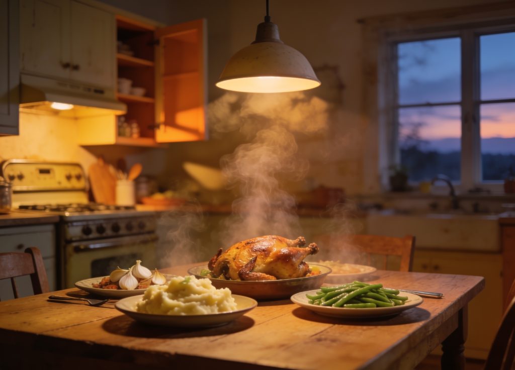 Dario Fennimore cooking at his kitchen counter