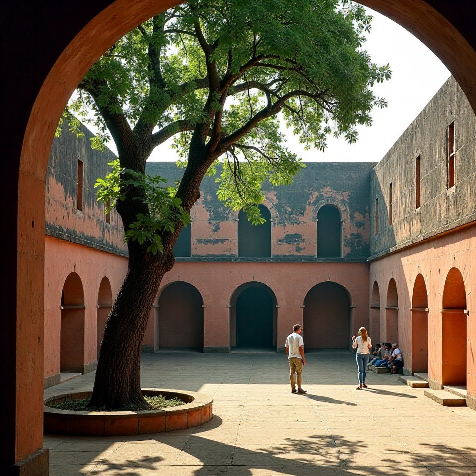The first courtyard of Reis Magos Fort